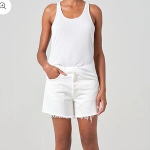 AGOLDE Parker Long Short in Panna Cotta (White) - NWOT